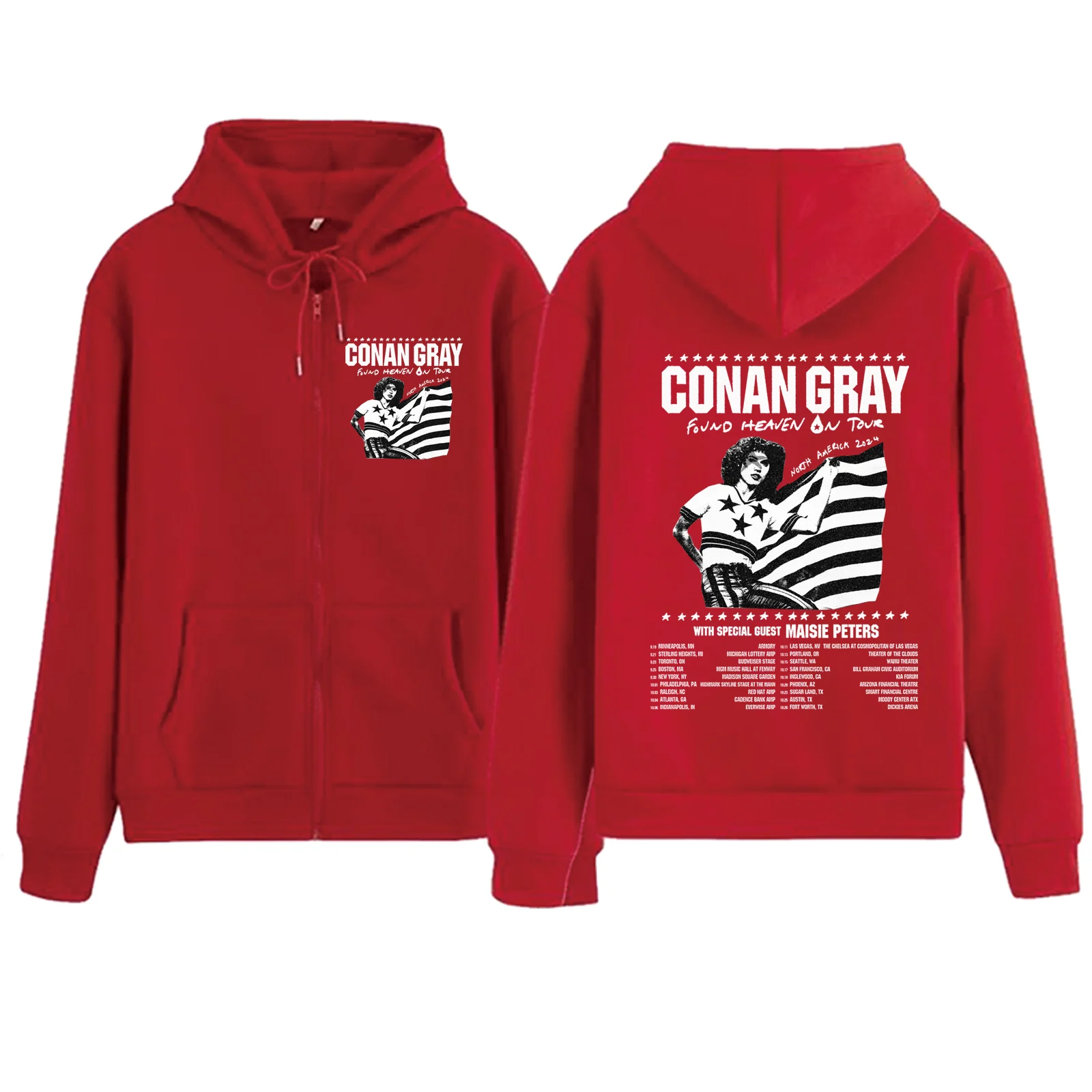 Conan Gray Found Heaven Zipper Hoodie Harajuku Pullover Tops Popular Music Sweatshirt