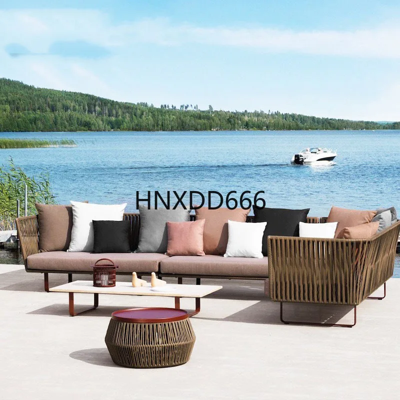 Outdoor sofa European rattan garden combination