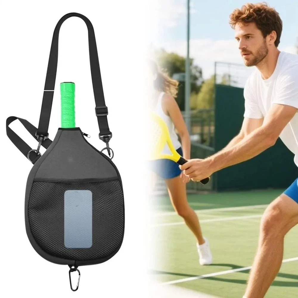 Pickleball-Umhängetasche mit großem Fassungsvermögen, Reißverschluss, verstellbarer Riemen, Pickleball-Paddelhülle, wasserdicht, professionell – Detail 2
