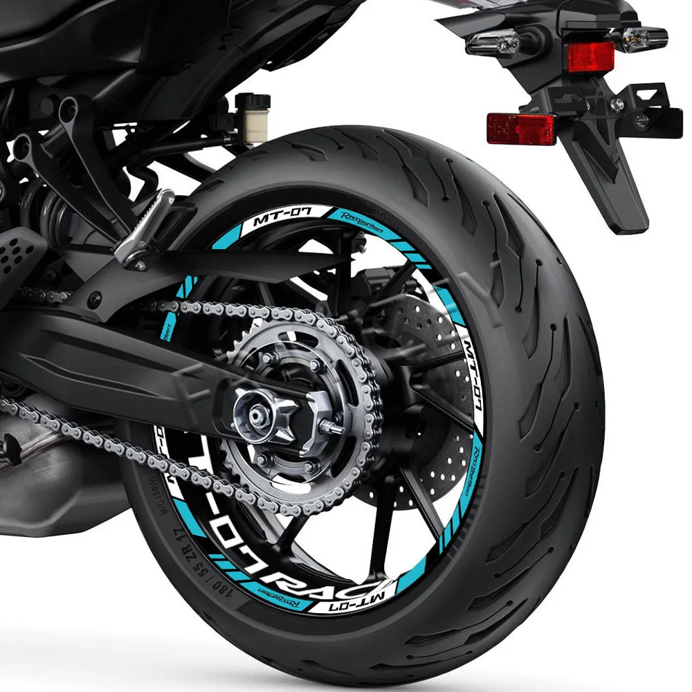 Reflective Motorcycle Accessories Wheel Sticker Hub Decals Rim Stripe Tape Decorative Waterproof For YAMAHA MT07 MT-07 mt 07