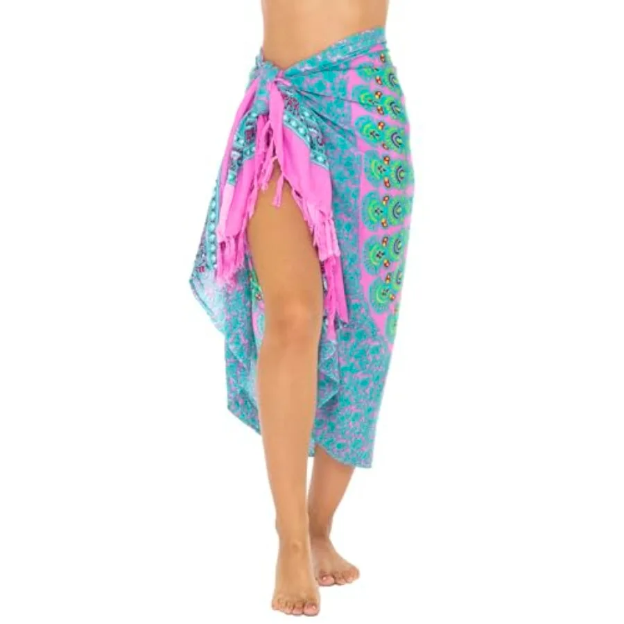 

Sarong Wraps for Women Long Beach Cover ups Pareo Bathing Suit Wrap Skirt Mandala Sarongs Coverup