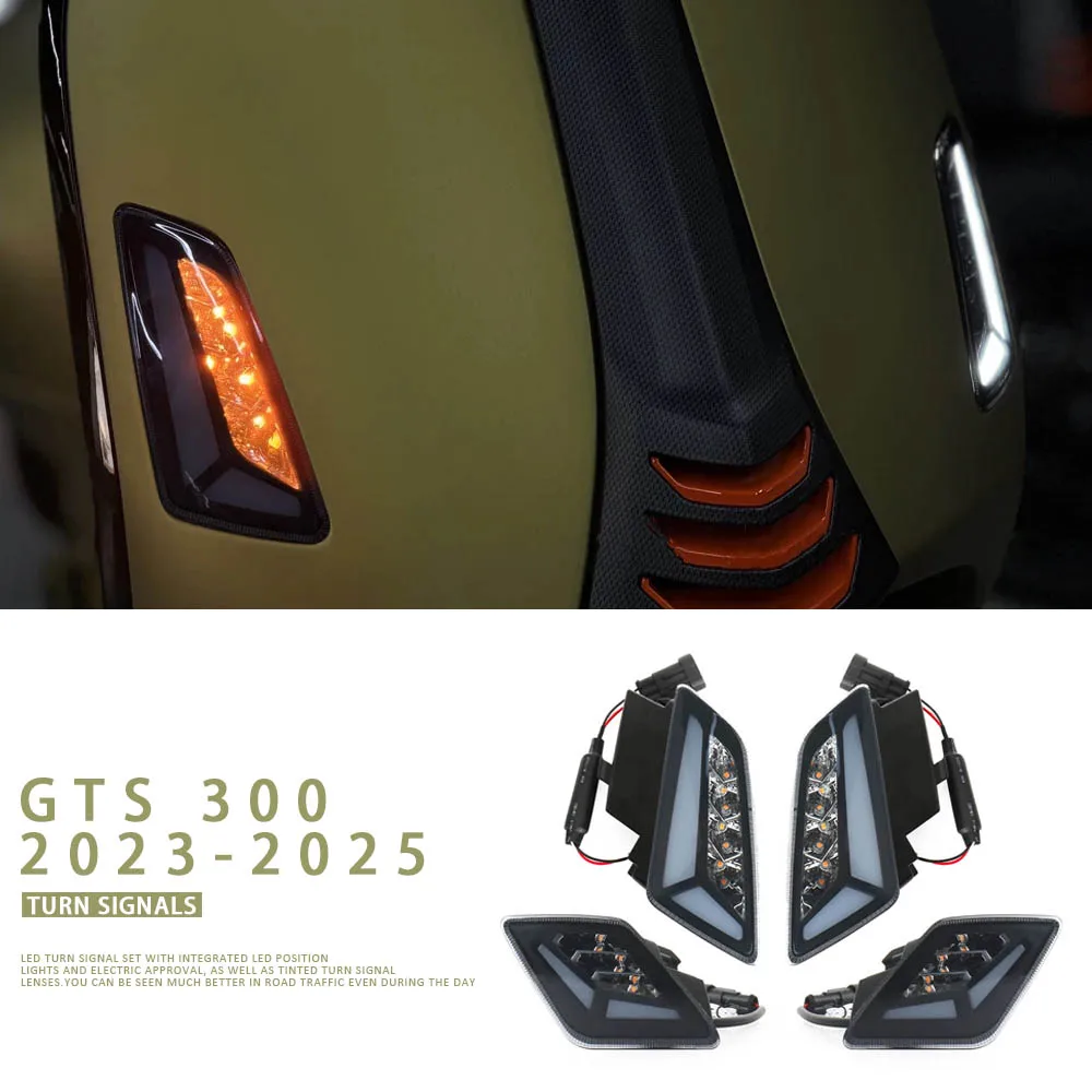 

For Vespa GTS 300 GTS300 2023 2024 2025 New Motorcycle Accessories Front Rear Turn Signals Blinker Daytime Running LED Light