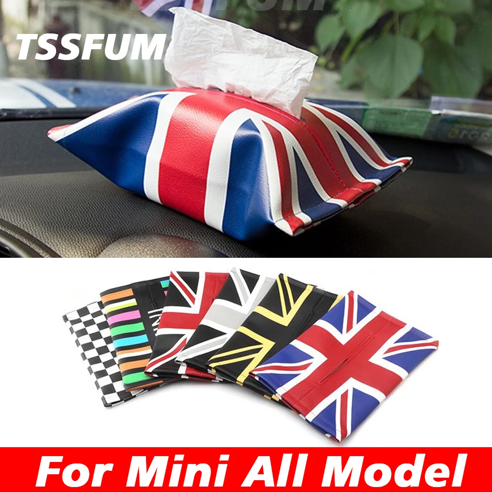 Union Jack Union Jack Box Car Tissue Box Car Tray Holder for Mini Cooper S JCW R55 R56 R60 R61 F54 F55 F56 F60 R50 Accessories
