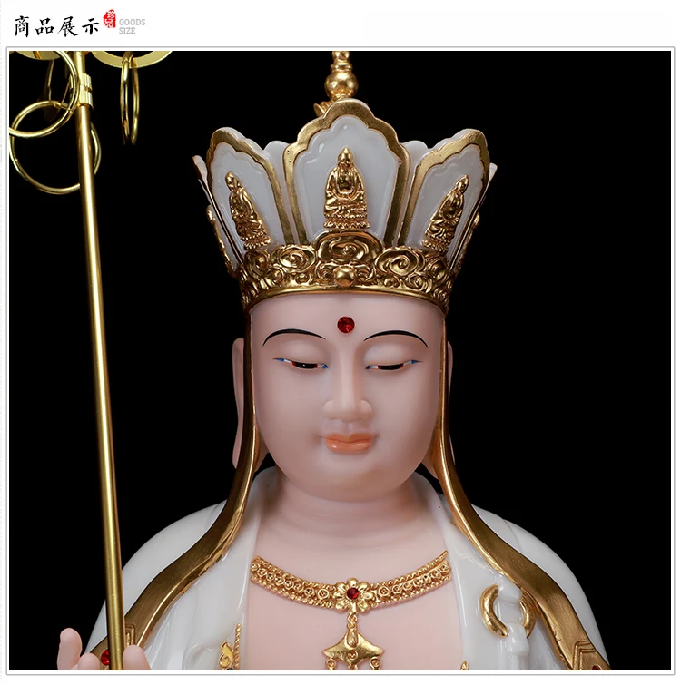 Asia TOP high-grade Handmade gilding Buddha statue home family bless efficacious Worship ksitigarbha Dizang pusa Talisman