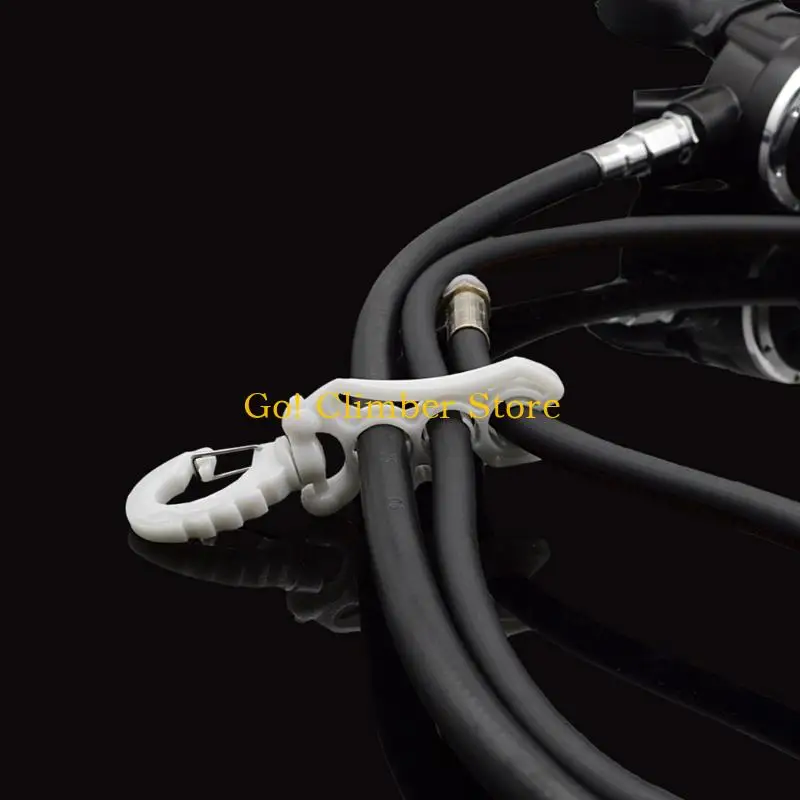 

Q84C Diving Double BCD Hose Clip with Hook Luminously Diving Hose Holder Clip