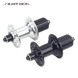 SILVEROCK-Bicycle Rear Hub Bearing Hubs, QR Quick Release, V Rim Brake Noise, Folding Road Bike, 130mm, 24H J Bent