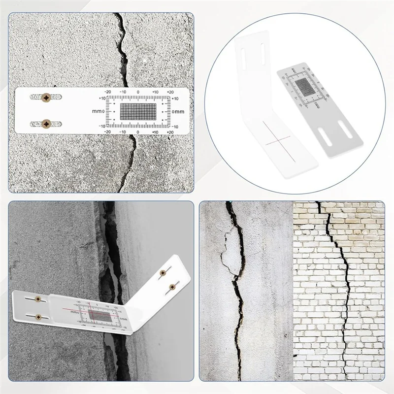 

A15F-3 Pcs Crack Monitor, Crack Monitoring Record Concrete Crack Monitor, Corner Crack Monitor For The Standard And Corner