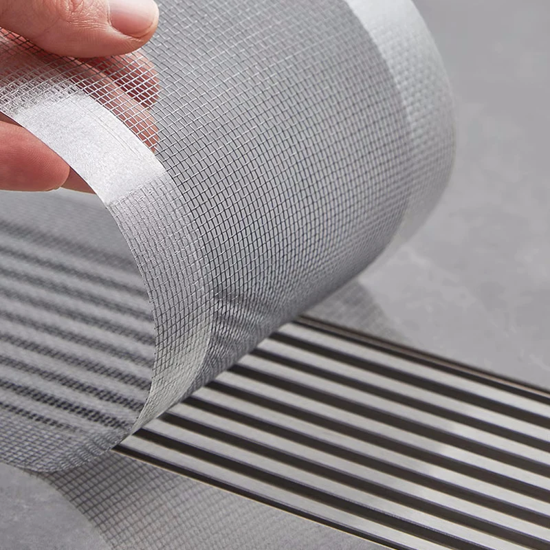 

10m Cutable Shower Drain Hair Catcher Disposable Bathroom Kitchen Shower Drain Sticker Mesh Sink Strainer Filter Hair Stopper