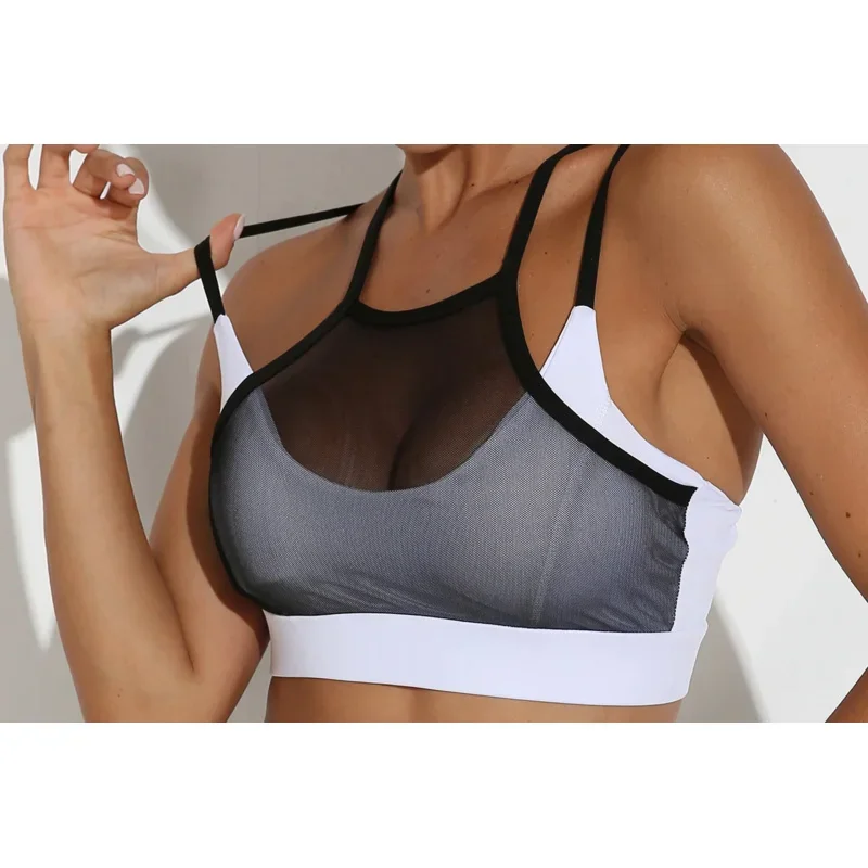 Sutiã esportivo yoga malha ginásio de fitness esportes topo mulher ginásio push-up sutiãs feminino ativo wear roupa interior yoga roupas de treino