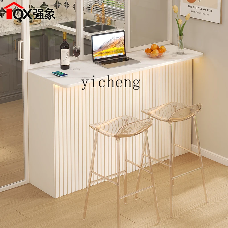 

ZZ minimalist telescopic bar counter integrated cabinet solid wood partition small apartment living room side cabinet