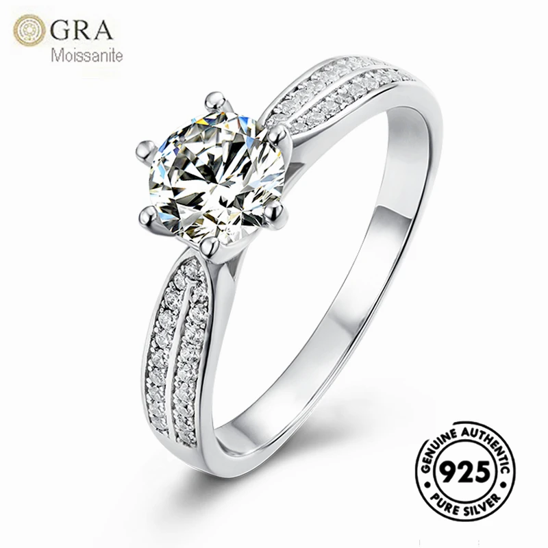 Wedding Jewelry Latest Silver Ring Solid S925 Designs 1ct Moissanite Diamond Molds For Ladies Ready To Ship