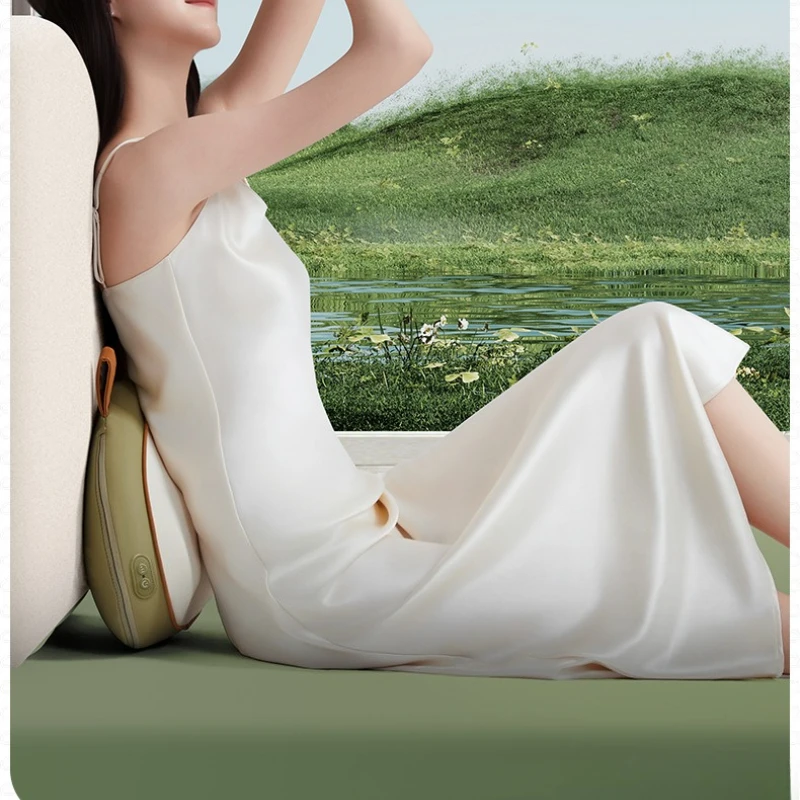 Heat Therapy Massage Pillow for Back & Neck, Reverse Kneading Lumbar Support Long-Lasting Battery Durable Design for Pain Relief