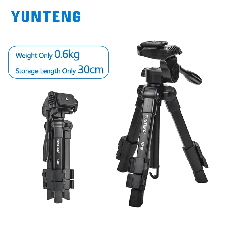 YUNTENG 608 Portable Tripod 360 Degree Rotating Photography Vertical Shooting Camera Tripod for Micro-single Camera Mobile Phone