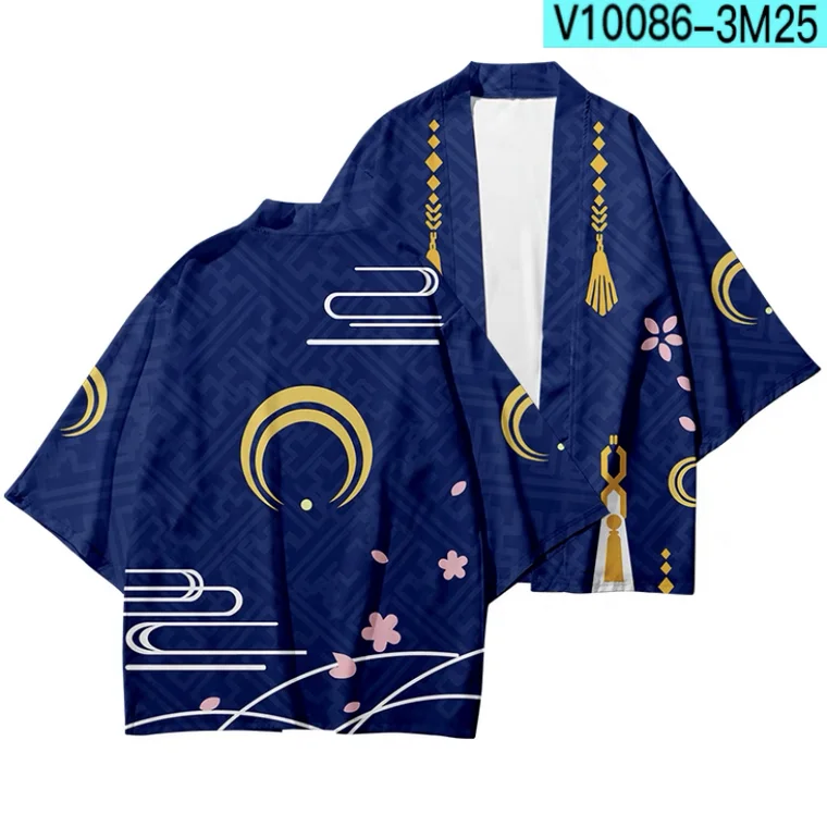 

Men women Novelty anime game touken ranbu japanese kimono women men haori yukata summer casual cool short sleeve streetwear card