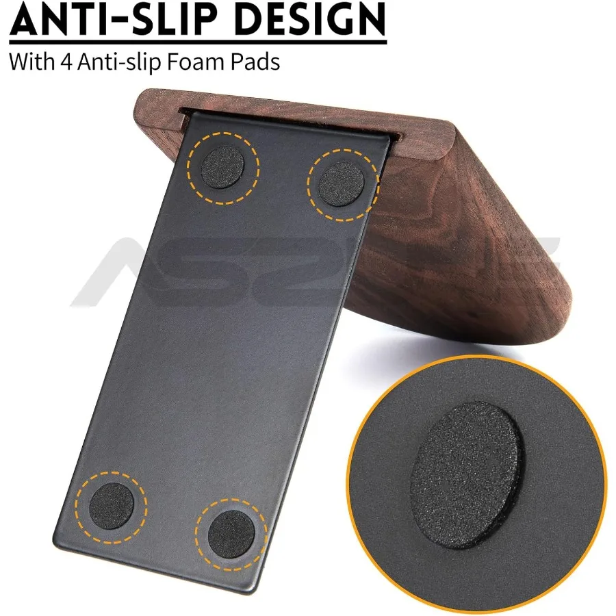 نهايات الكتاب 2Pai الدفتين الخشبية شديدة التحمل تحمل كتبًا ثقيلة غير قابلة للانزلاق مثالية لمكتب المكتب #4