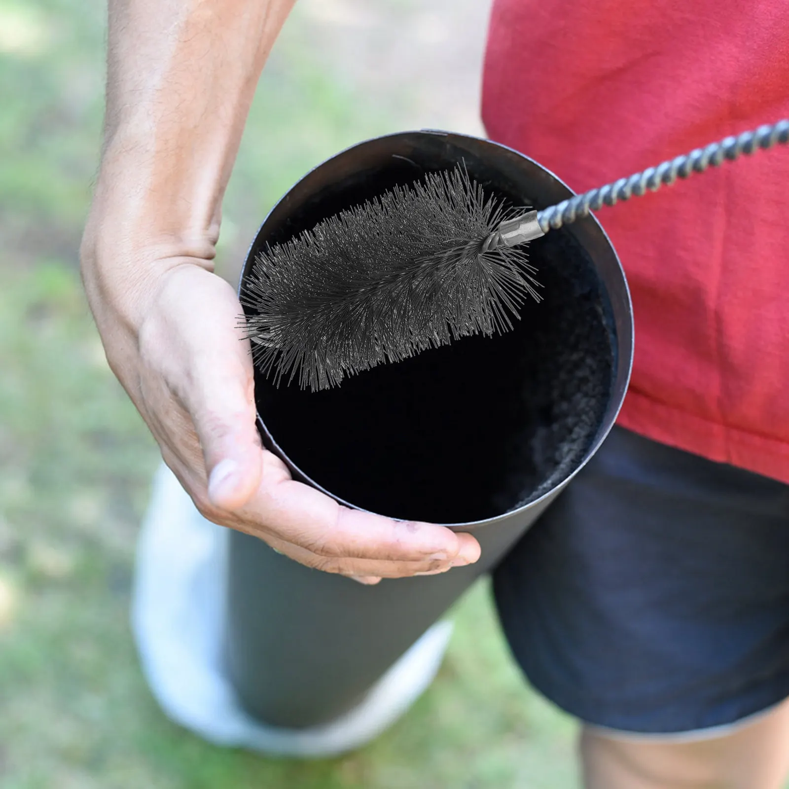 2Pcs Chimney Brush Wire Fireplace Pipe Cleaning Head Stove Dryer Vent Maintenance Tool Efficient Soot Debris Removal