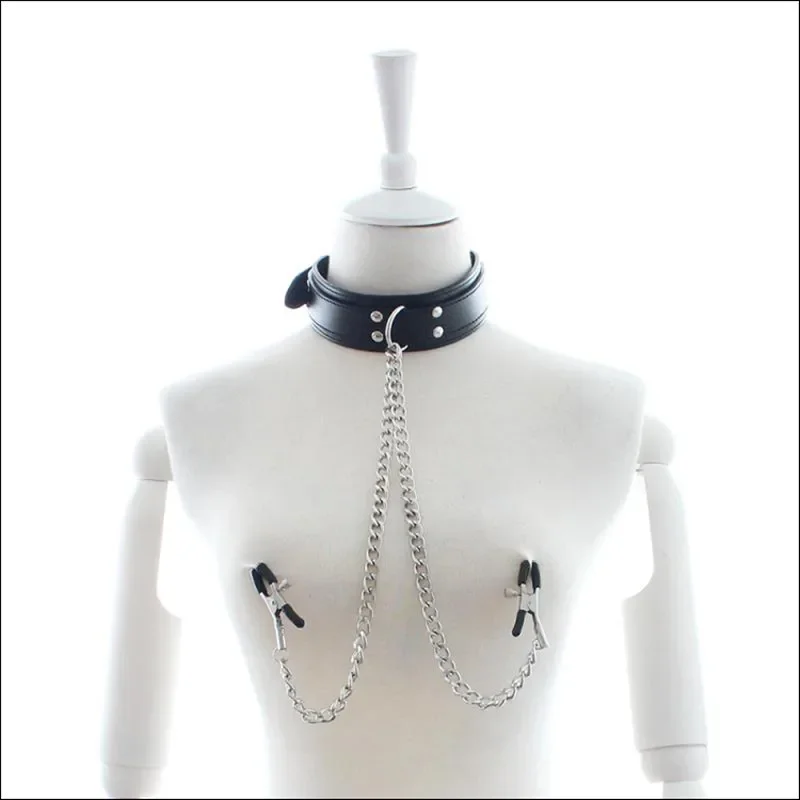 Sex Nipple Clamp Toy BDSM Breast Clip Restraint Bra Stimulator No Vibrator Sex Toy Chain Neck Collar Leash Women Nipple Clipper