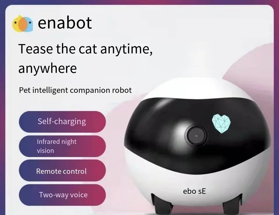 Robot Intelligent Pet Monitoring Camera Pet Home Companion Toy Cat Electric Toy Mobile Cat Playing Toy Remote Pet Ticker