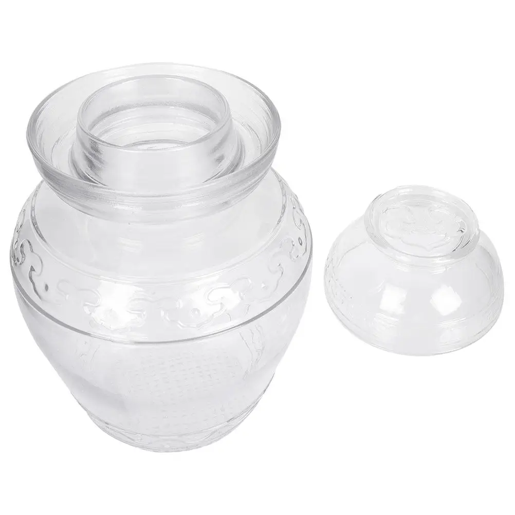 Transparent Glass Pickle Jar with Outstanding Sealing Performance for Pickling Fermenting Sauerkraut Kimchi Cereal Jam Candies