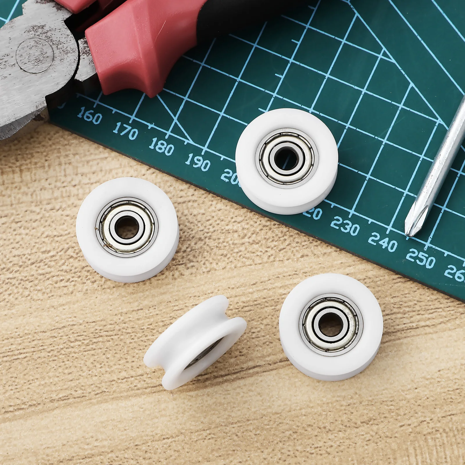 

4pcs Nylon U Groove Pulley Bearings Plastic U-Shape Guide Wheel For Sliding Door Window Hardware Track Roller Bearing Wheel