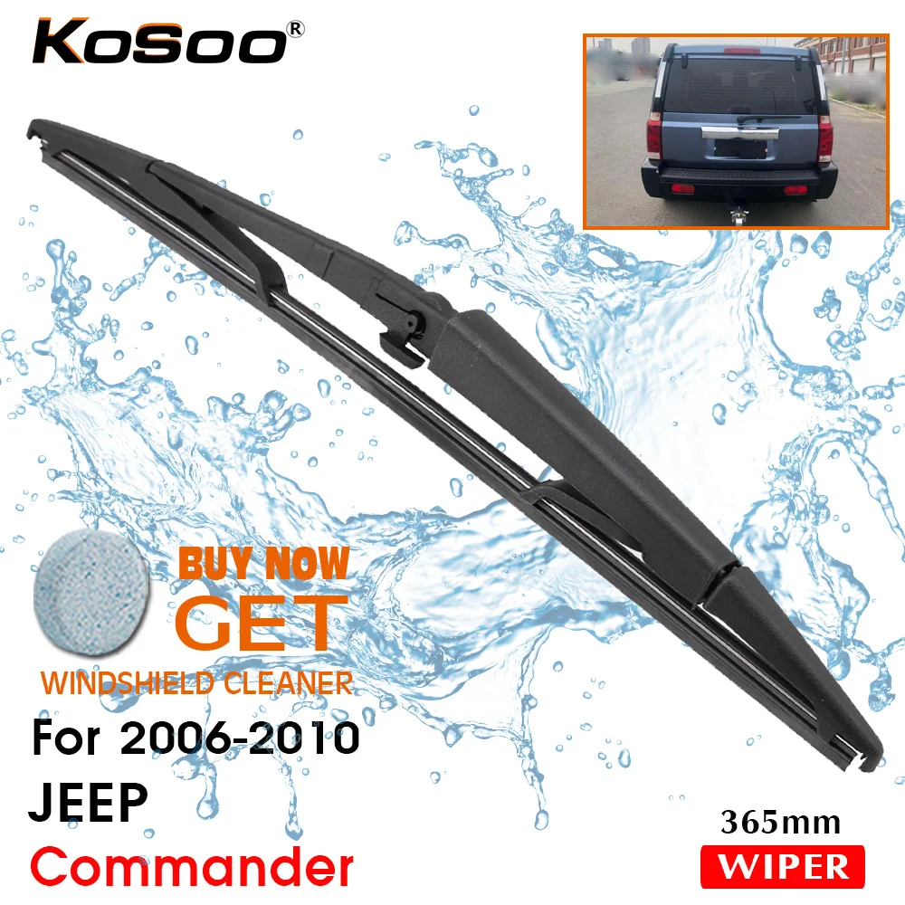 KOSOO Auto Rear Blade For JEEP Commander,365mm 2006-2010 Rear Window Windshield Wiper Blades Arm,Car Styling Accessories