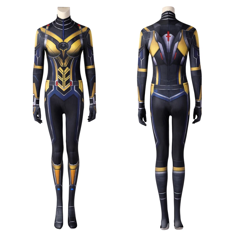 Adult Women Ant 3 Hope Van Dyne Cosplay Wasp Halloween Carnival Party Outfit Quantumania Costume 3D Digital Printing Jumpsuit