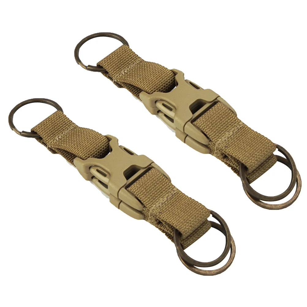 

2Pcs Survival Keychain -Resistant Outdoor Mountaineering Buckle Portable Three-Ring Clip for Hiking Camping Fishing