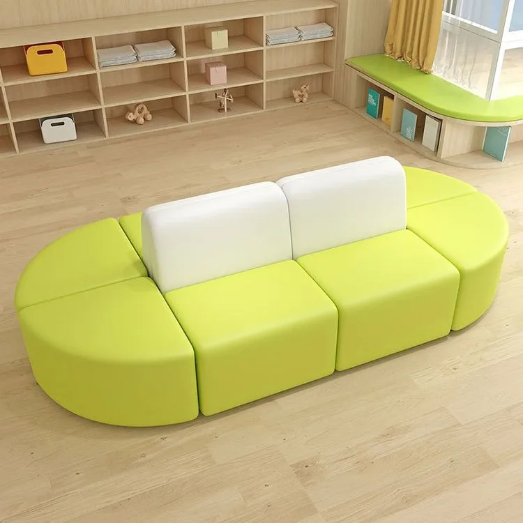 

Training class institution rest waiting area lobby simple modern double-sided creative special-shaped office leather sofa combin