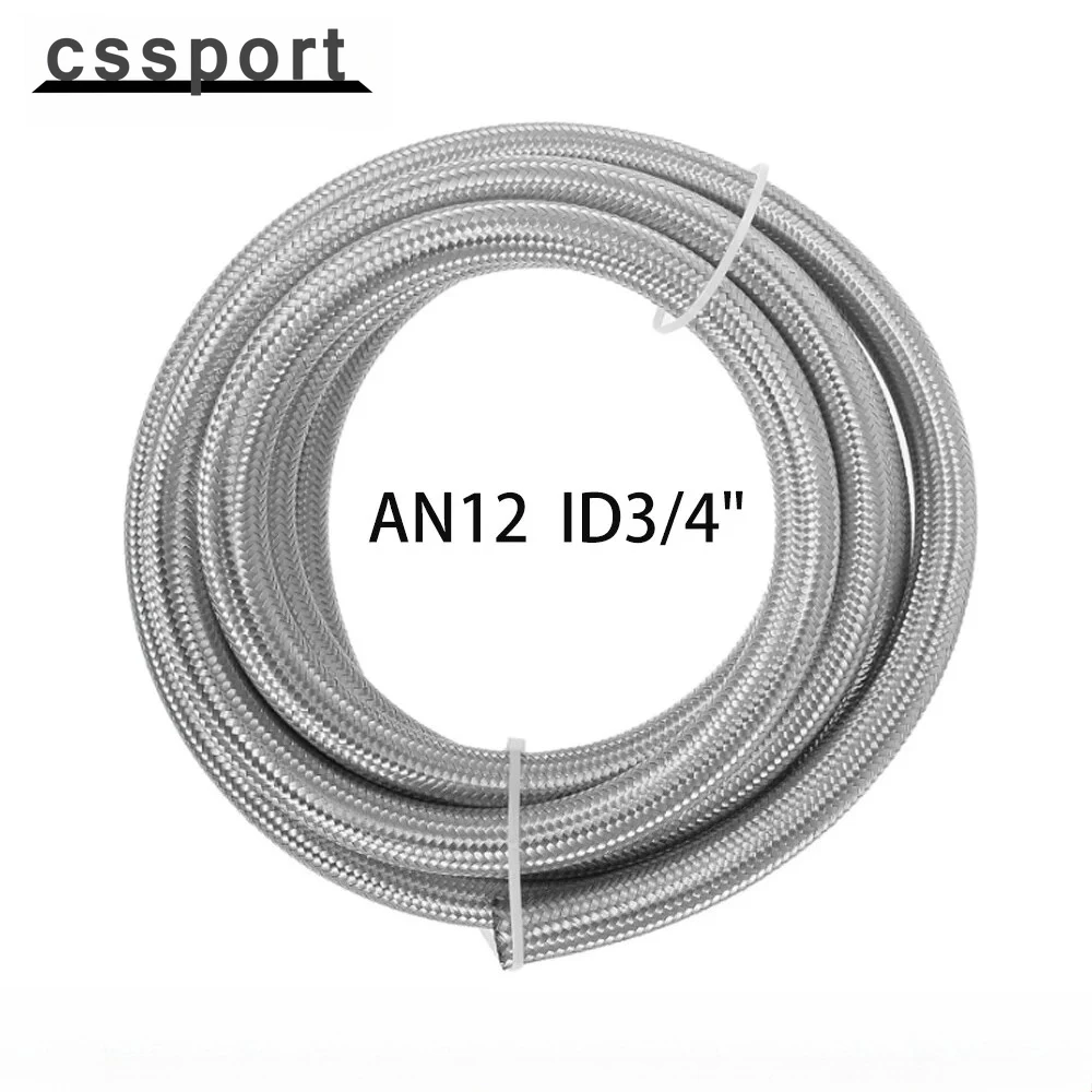 Universal AN12 Kraftstoffschlauch AN12 3/4" Nylon & Edelstahl geflochten CPE Öl Kraftstoff Gasleitung Splitter