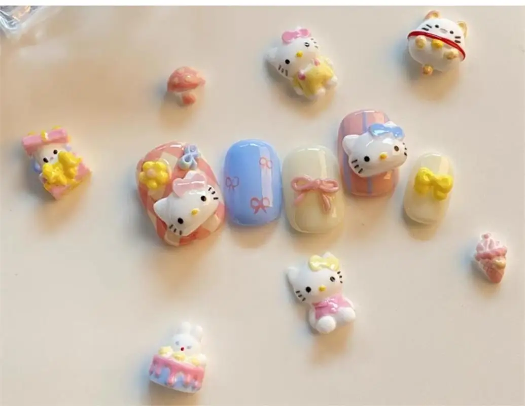 1pc Silicone Hello Kitty Cake Nail Art Decoration Mold DIY Nail Embellishment Manicure Design Reusable Nail Stamping Accessories