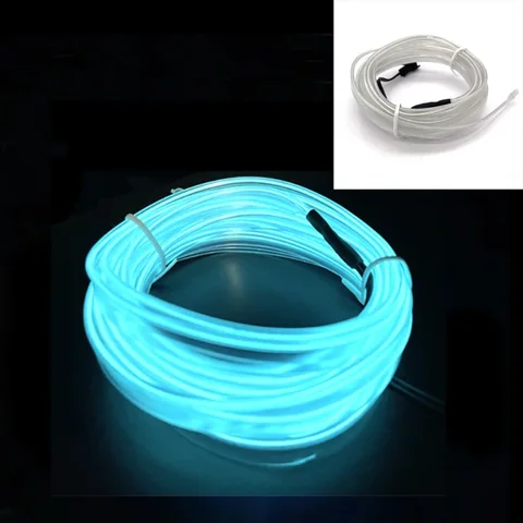 Автомобильная светодиодная лента EL Wire Rope Tube USB-переключатель Сигарета Автомобильный окружающий свет Неоновый свет Гирлянда Украшение Гибкая светодиодная трубка Авто светодиод