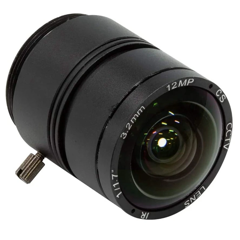 120 Degree Ultra Wide Angle CS Lens For Raspberry Pi HQ Camera, 3.2Mm Focal Length With Manual Focus