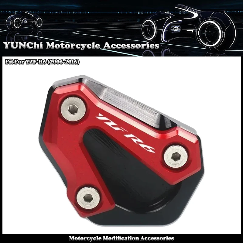 Fit For YAMAHA YZFR6 YZF-R6 YZF R6 2006-2016 Motorcycle CNC Kickstand Foot Side Stand Extension Pad Support Plate Enlarge Stand