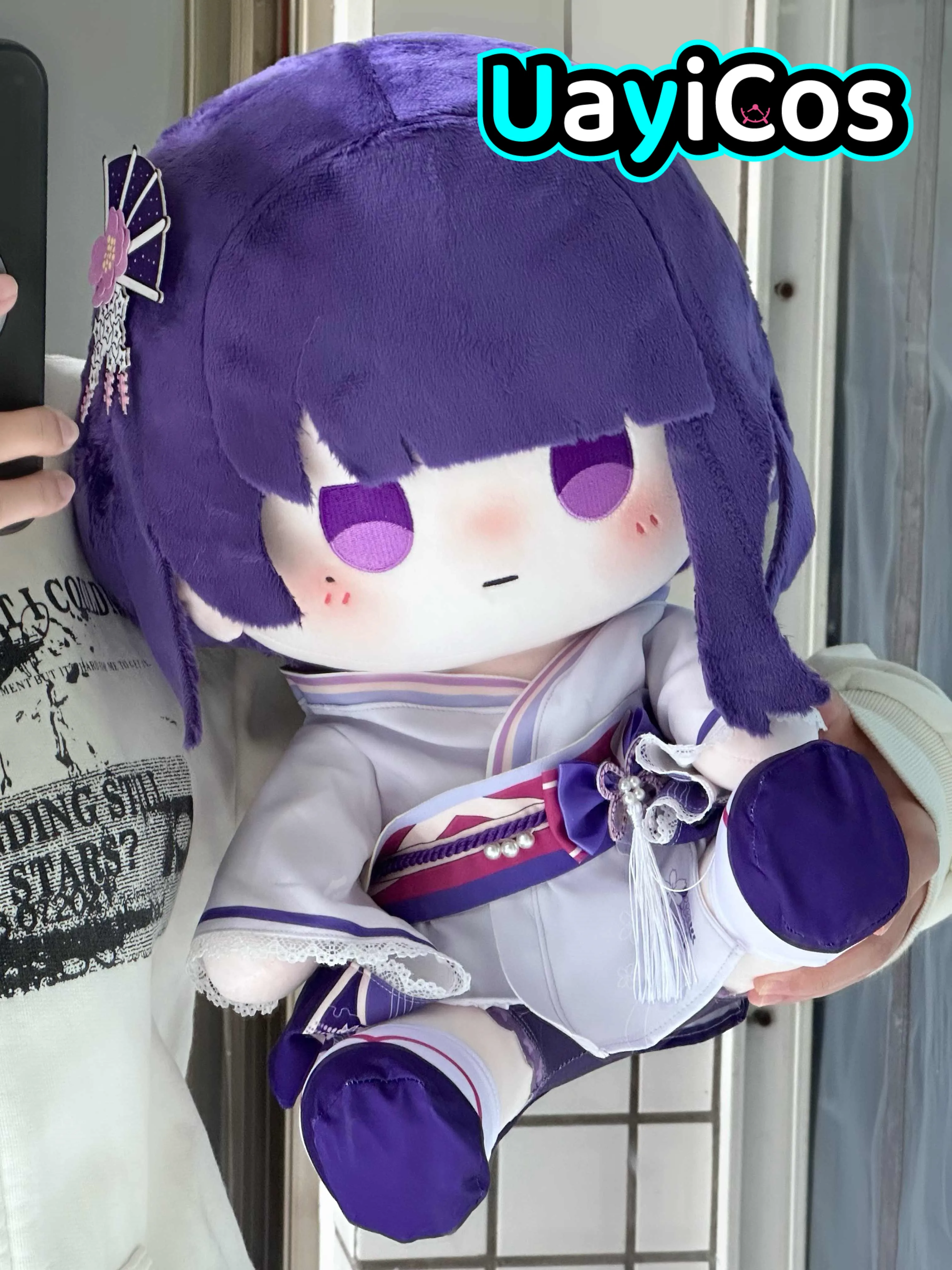 

40cm Game Genshin Impact Raiden Shogun Cartoon Stuffed Plushie Plush Cotton Doll Clothes Soft Pillow Anime Figure Toy Kids Gifts