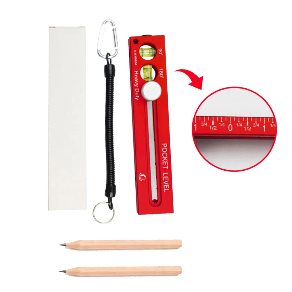 Aluminum Alloy Marking Ruler With Level Bubble Dual Scale Rotatable For Multi Angle Measuring Tool For Woodworking Construction