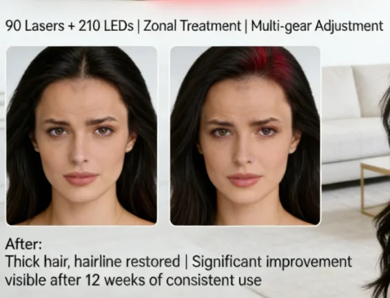 

COZING-C300 Лазерная шапка для роста волос 650 нм, светодиодная 660 нм, 12 мВт/см², для домашнего использования