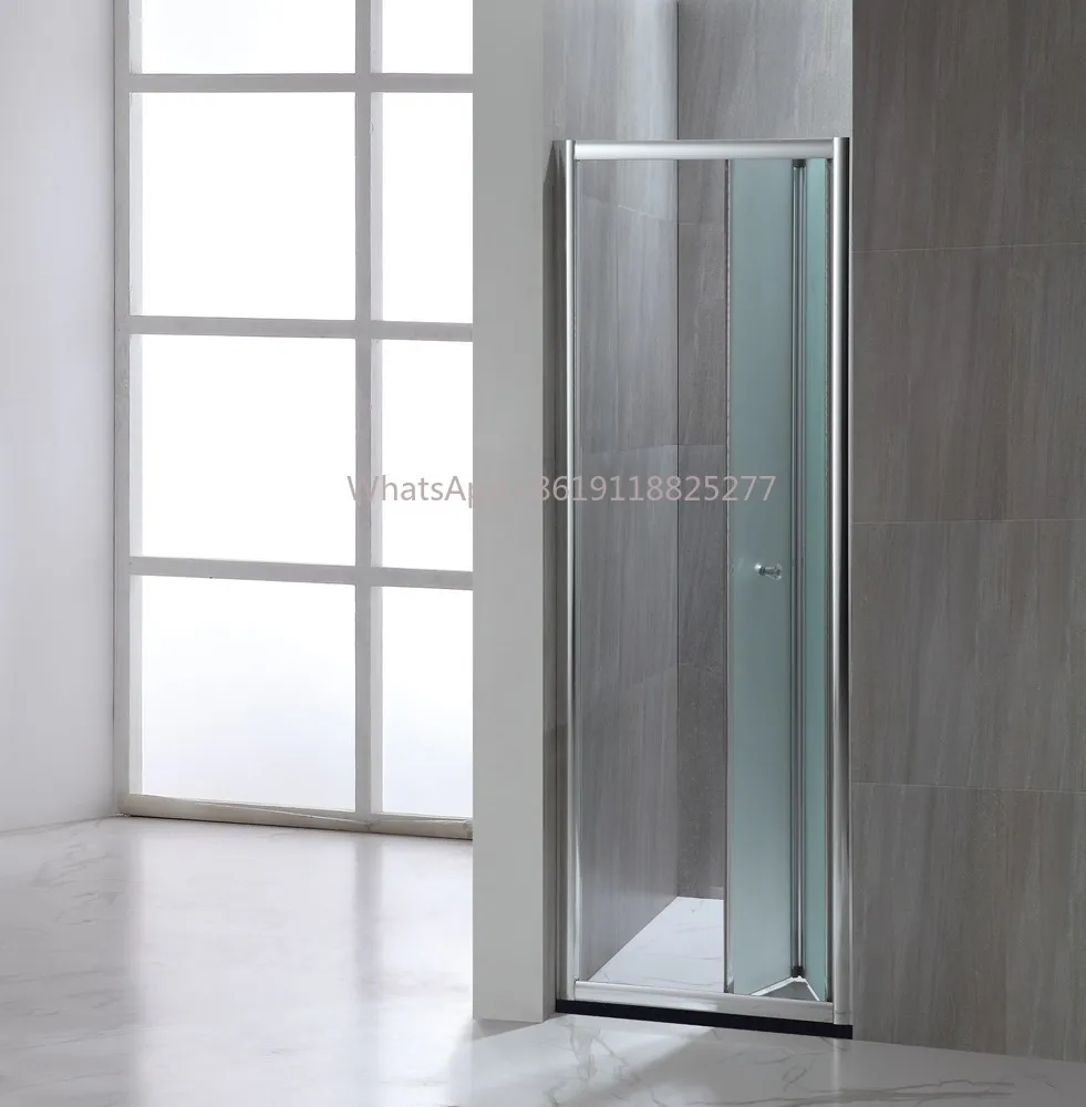 

Bathroom Folding Shower Door Screen KMRY Custom Size Luxury Modern Aluminium Tempered Glass Shower Screen