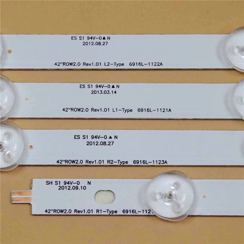 12개/세트 새 TV용 LED 레인 바 42인치 ROW2.0 Rev 1.0 1 L1 R1 L2 R2 타입 백라이트 스트립 6916L-1120A 11121A 11122A 11123A 테이프