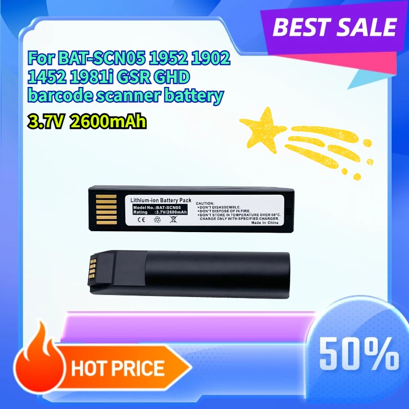 

2600mAh 3.7V Compatible with BAT-SCN05 1952 1902 1452 1981i GSR GHD barcode scanner battery