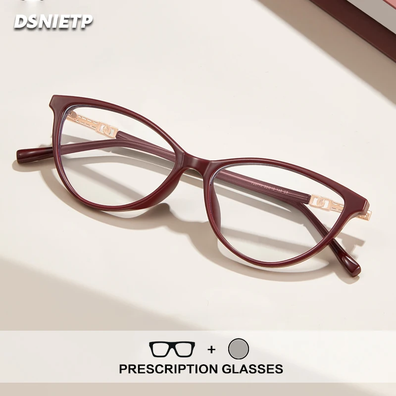 

Fashion Reading Glasses Women Quality Cat Eye Photochromic Anti Blue Light Prescription Glasses Myopia Progressive Brand Eyewear