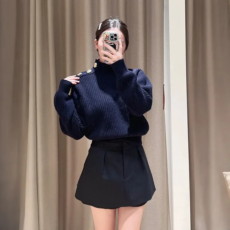 【Подарок бесплатно】Женский модный свитер с высоким воротом