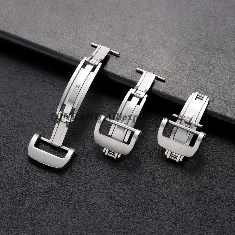 18/20 مللي متر الفولاذ المقاوم للصدأ مشبك ساعة ل ريتشارد ميل مزدوجة الصحافة للطي فراشة مشبك نشر المشبك حزام ساعة زر