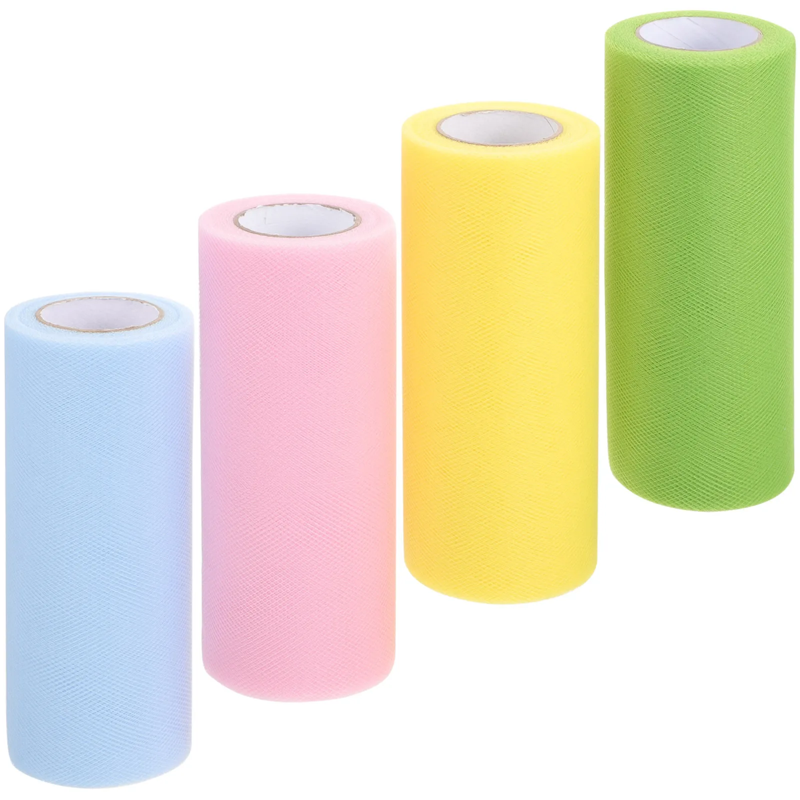 

4 Rolls Mesh Ribbon Decorative For Gift Wrapping Diy Crafts Wedding Party Tulle Fabric Netting Ribbons Tulle Rolls Diy