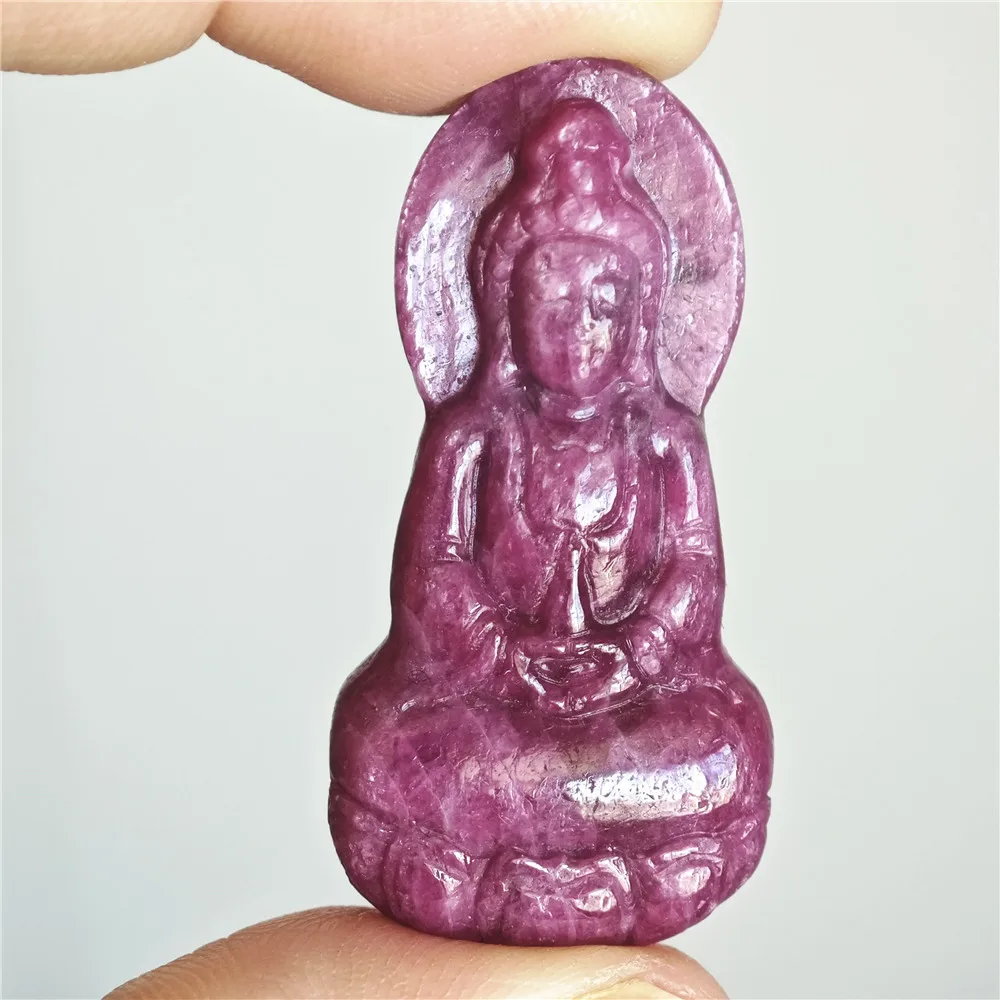 

Natural Red Ruby Pendant Necklace Guanyin Women Men Beads The Buddha Gemstone Ruby Tumbled Rubi Pendant Jewelry AAAAAA