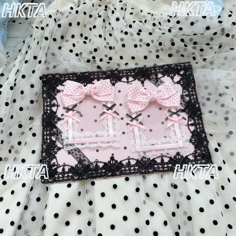 Original Polka Dot Pain Board Cute Exquisite Small Card Ribbon Pain Board Women Pain Bag Accessories Decorative Finished Product