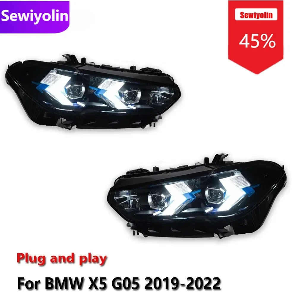 

Car DRL LED Headlight Light Assemblies For BMW X5 G05 2019-2022 Auto Fog DRL Brake Turn Signal Lamp Plug and Play