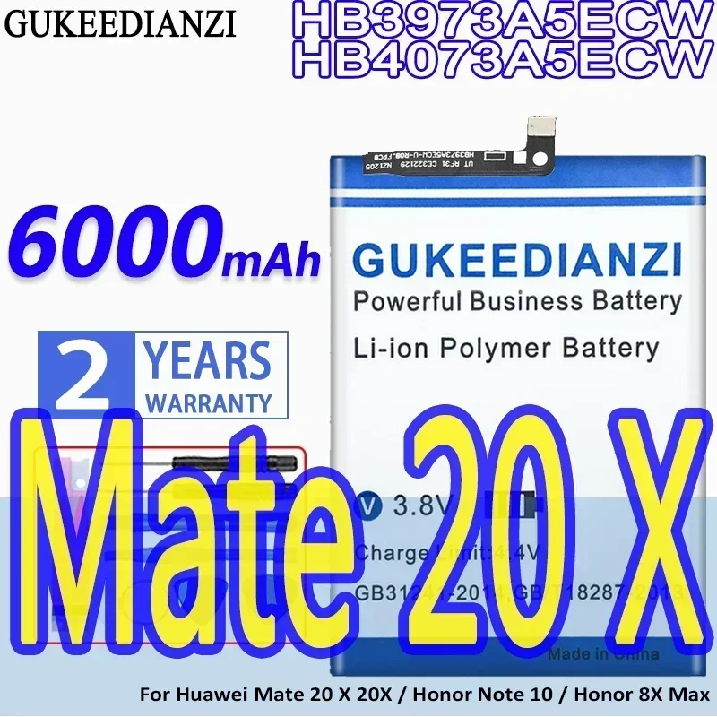 GUKEEDIANZI Battery HB3973A5ECW HB4073A5ECW 6000mAh For Huawei Mate 20 X (Not for Huawei Mate 20 X 5G)/for Honor Note 10/8X Max