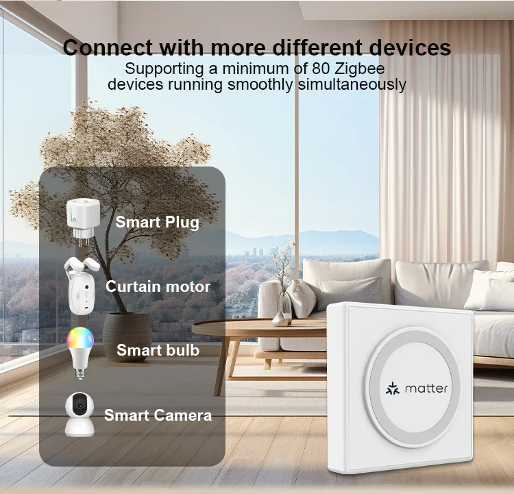 SZMYQ Matter Gateway Tuya Zigbee Smart Home Bridge Matter Hub HomeKit ZigBee Hub Gateway Smart Life Control Wired Hub Gateway