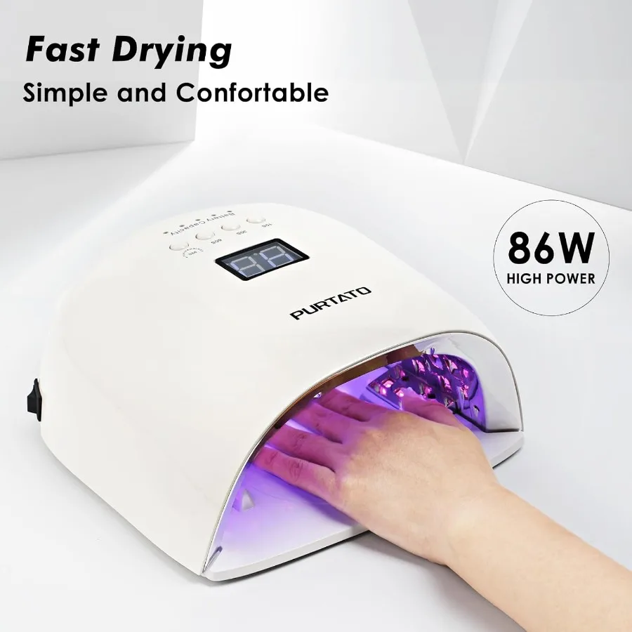 Professionele oplaadbare UV LED-nagellamp met 4 timerinstellingen en 18000 mAh lange batterijduur nageldroger JC22 wit