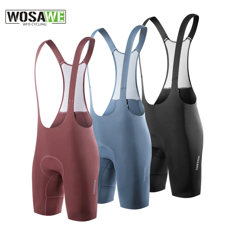 WOSAWE Men Cycling Bib Shorts Men\'s Breathable Mtb Road Bike Tights Race Summer Shorts Elastic Interface